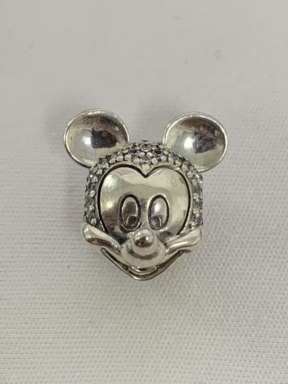 Pandora Disney Mickey Mouse Pavé Clip Charm, S925 Silver